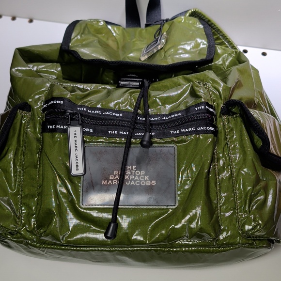 Marc Jacobs Handbags - Marc Jacobs Glossy Olive Green Ripstop Backpack